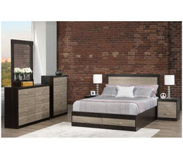 Modern Two-Tone Bedroom Set with Storage - NB171