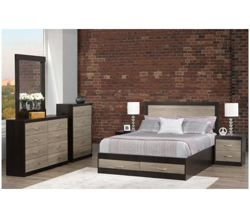 Modern Two-Tone Bedroom Set with Storage - NB171 - - Dreamland