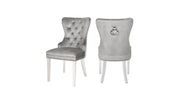 ERICA FABRIC CHAIRS WITH SILVER LEGS - Furniture Empire