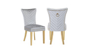EVA FABRIC CHAIRS WITH GOLD LEGS - Furniture Empire