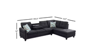 Dark Grey Sectional Sofa - 9006 - Furniture Empire