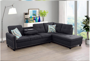 Dark Grey Sectional Sofa - 9006 - Furniture Empire